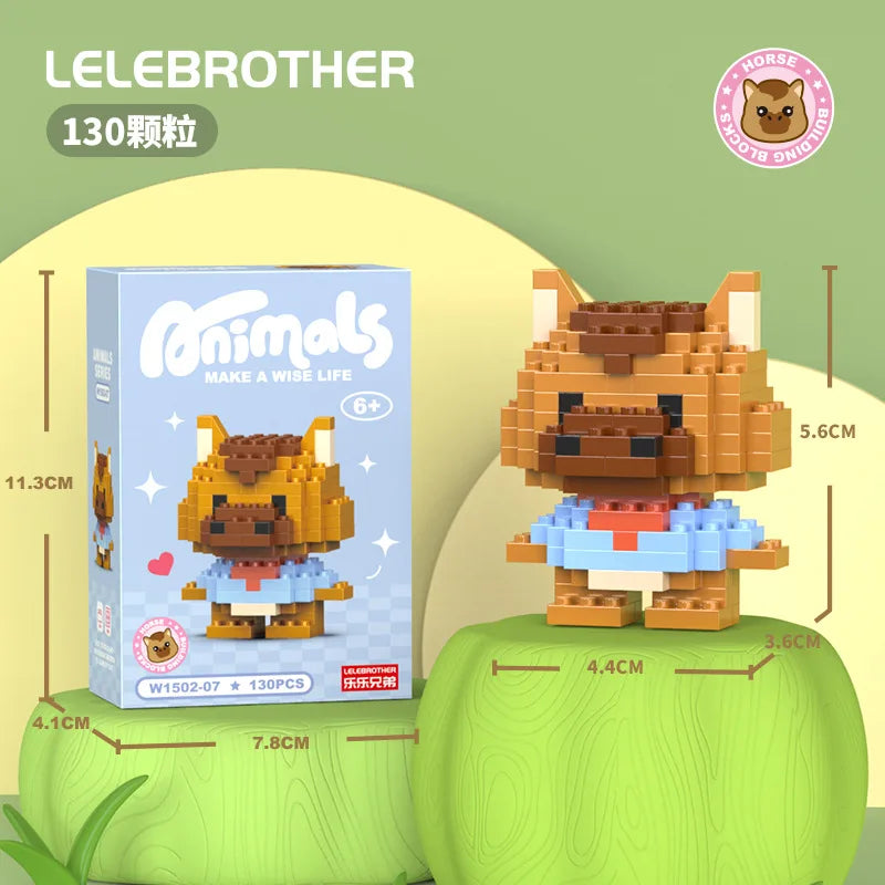 Cat Duck Mini Block Animal Figure Micro Building Blocks for Adults 3D Model Educational Bricks for Children Boys 6 Year Old Gift