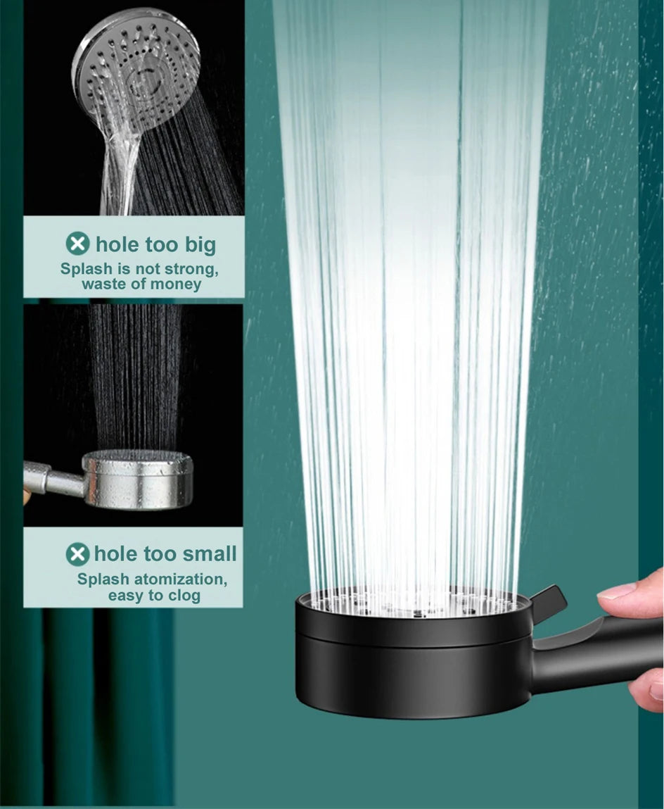 VILOYI 8 Modes Adjustable Shower Head High-pressure Water Saving Black Showerhead Handheld Bathroom Massage Showers Nozzle