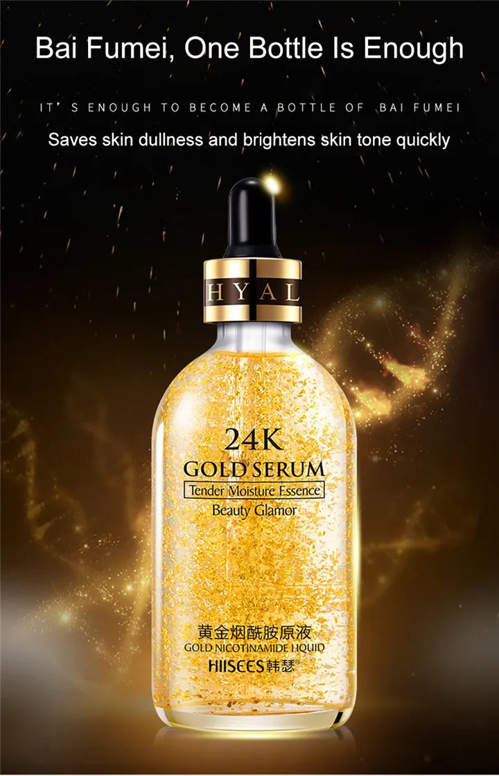 24k Gold Face Serum Brightening Skin Care Products Hyaluronic Acid Niacinamide Facial Nourish Smooth Care Beauty Health