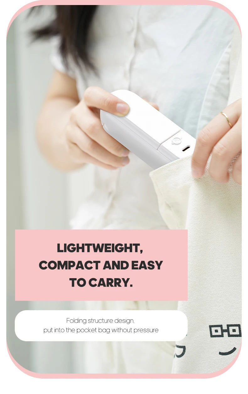Portable Fan Mini Handheld Fan USB 1200mAh Recharge Hand Held Small Pocket Fan with Flashlight Feature