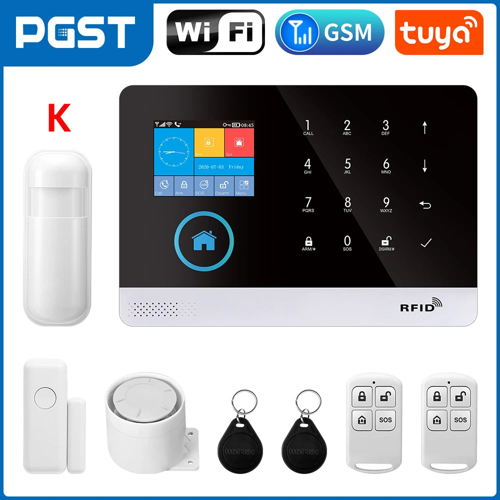 Tuya Smart 2G Alarm System for Home Burglar Security 433MHz WiFi GSM Alarm Wireless House App Control