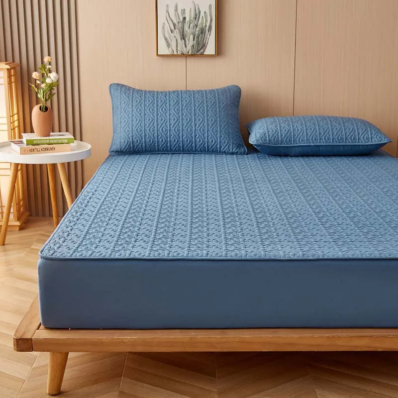 Pure Cotton Soft Quilted Mattress Cover Anti-bacterial King Size Customized Bed Pad Protector Cover Not Included Pillowcase