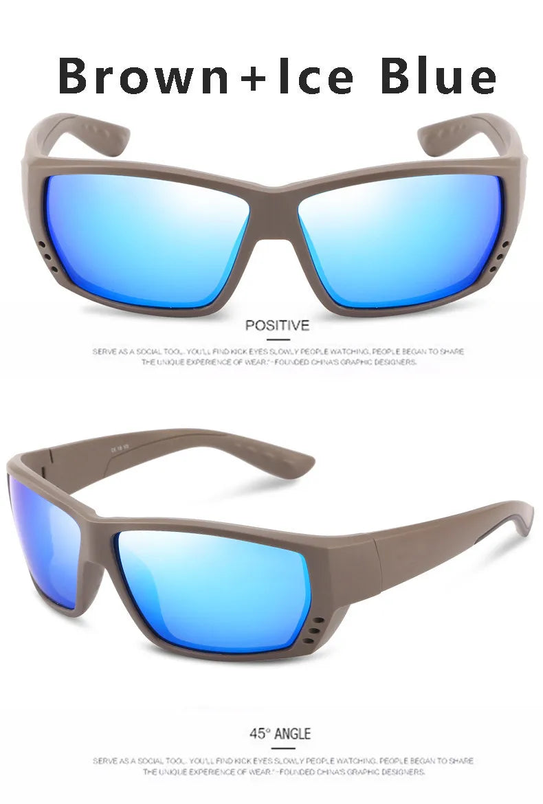 580P Tuna Alley Polarized Sunglasses Men Square Sunglasses For Men Fishing Eyewear Male Driving Sunglasses Oculos Travel Eyewear