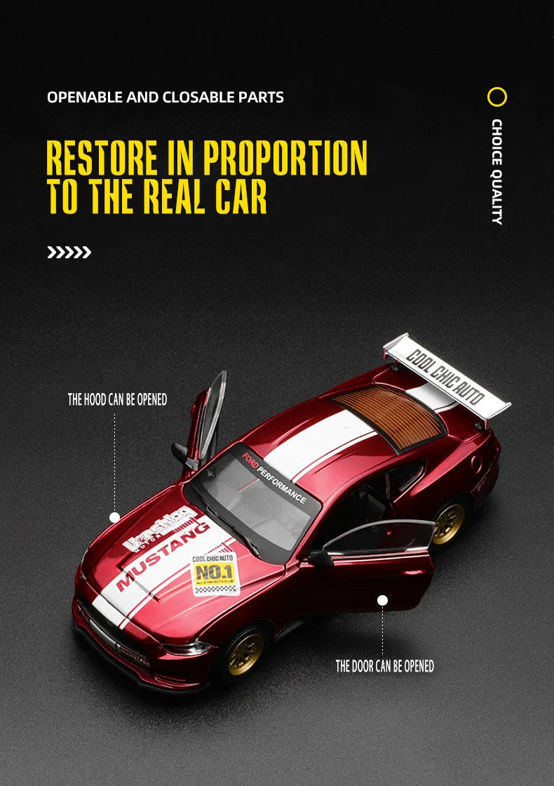 CCA MSZ 1:42 2018 Ford Mustang GT Alloy Toy Car Model Racing Alloy assembly series sports cars Fitting styles