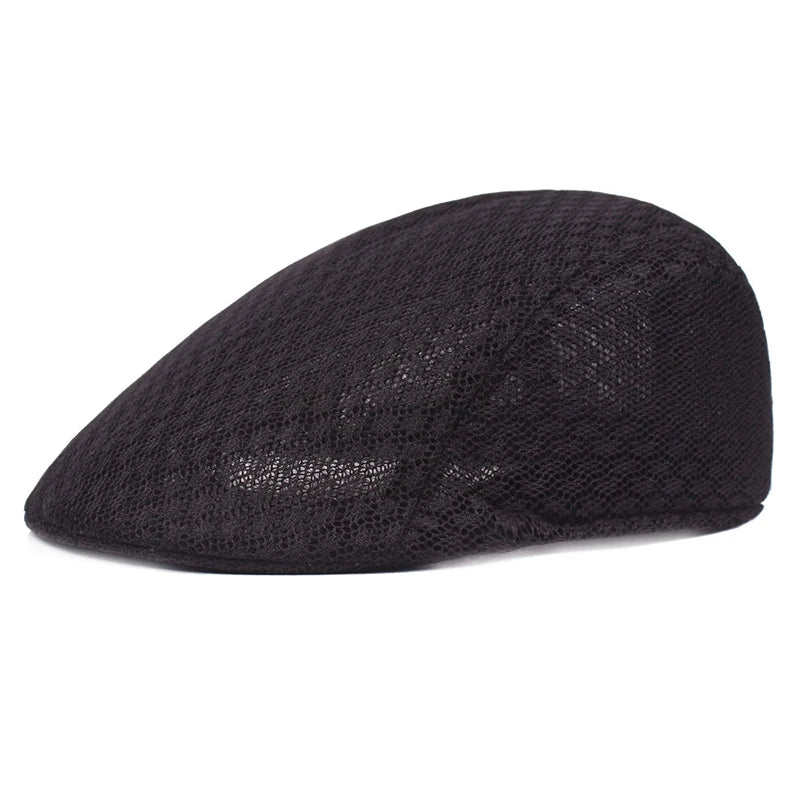 2024 New Summer Casual Beret Hat Unisex Mesh Flat Caps Newsboy Style adjustablr Fashion Breathable Summer Hat for Women Men Caps