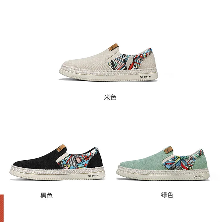 Flat Canvas Shoes For Men Fisherman Linen Cloth Loafers Summer Men's Sneakers New Style Shoes Sneakers Male Casual Shoes Man