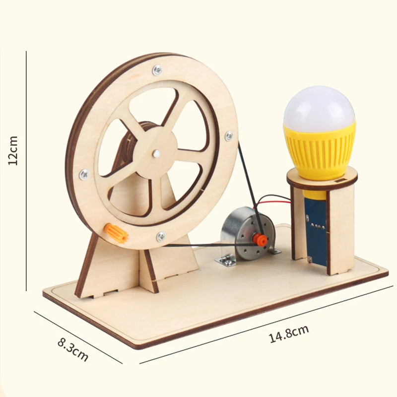 Wooden Hand Generator Kids Science Toy Funny STEM Technology Gadget Physics Kit Educational Toys for Children Learning Toy