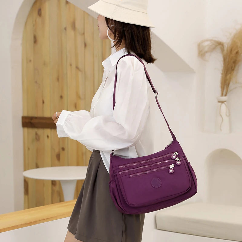 Women's Messenger large capacity Shoulder Bag Polyester Fashion Cosmetic Bag Simple and Versatile Handbag Crossbody Bag