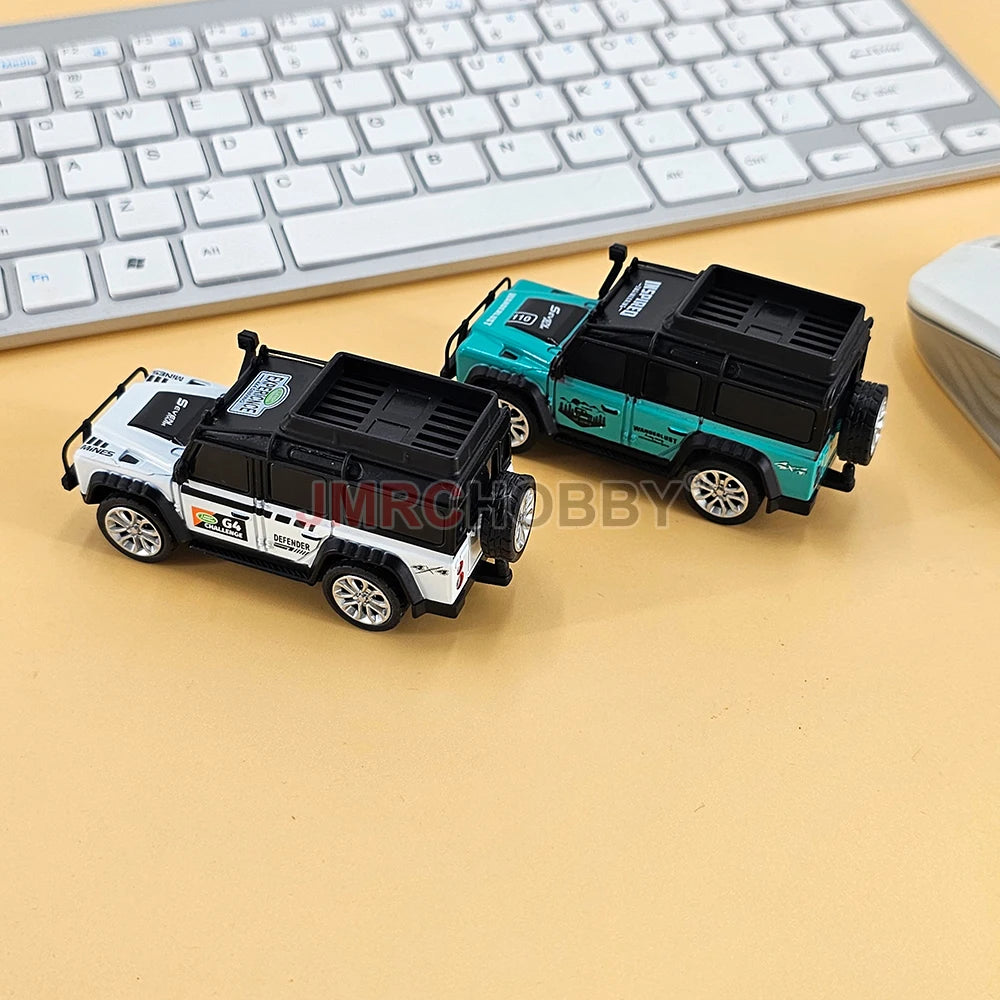 1:64 Metal Alloy Proportional Remote Control Vehicle Model 2.4GHz Mini Simulation RC Car With Trailer