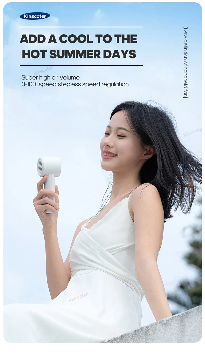 New Digital Handheld Fan High Speed Wind 100 Speeds Cooler Fan Ventilator Turbo Fan Air Circulator Handfan