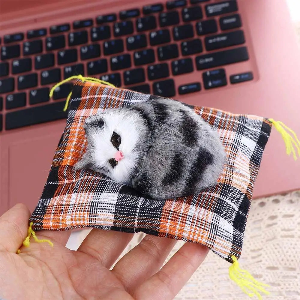 Artificial Mini Cats Ornaments Cute Cloth Pad Plush Fake Cats Lying Position Children Birthday Gift Creative Decoration