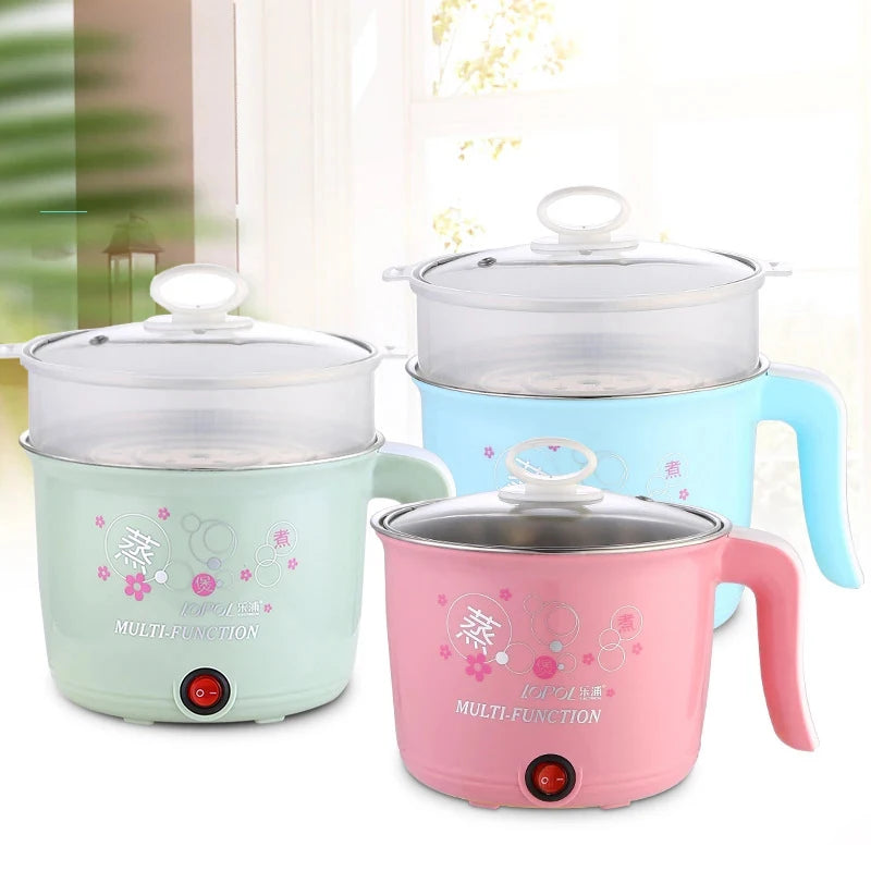 Multifunction Mini Electric Cooker 1-2 People Portable Hot Pot Multi Ramen Pot Mini Rice Cook Home Kitchen Appliance Korea 220V