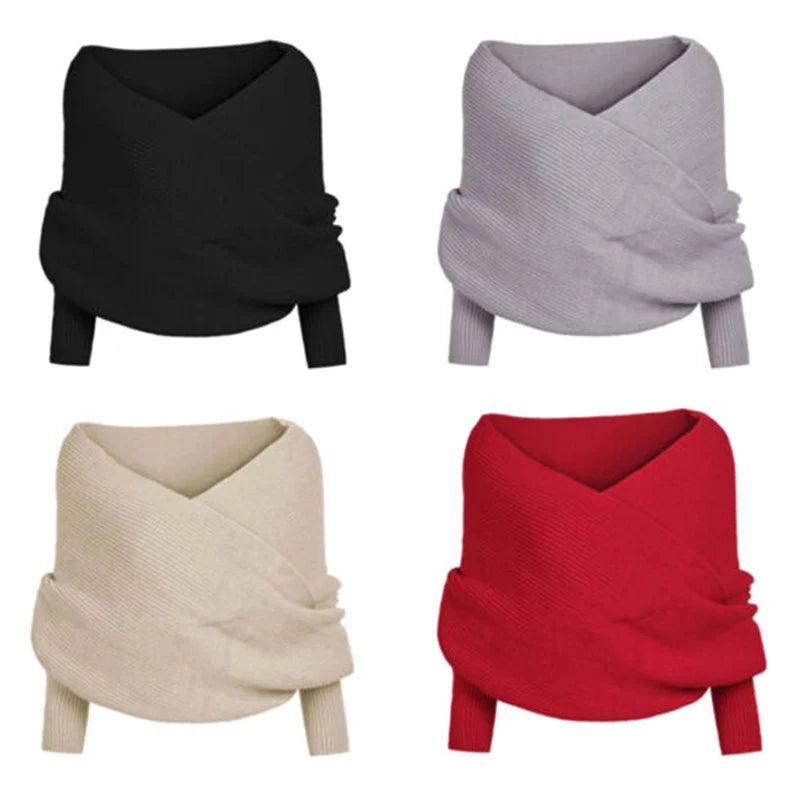 Women's Winter Scarf with Sleeve Wrap with Sleeve Wrap Winter Warm Shawl Scarf for Christmas Thanksgiving Day Gifts