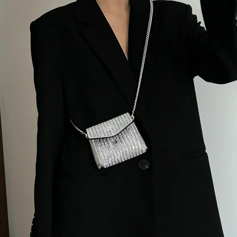 JIOMAY Mini Shoulder Bag for Women Designer Purses and Handbags Bling Rhinestone Clutch Bags Girls Chain Crossbody Bag Wholesale