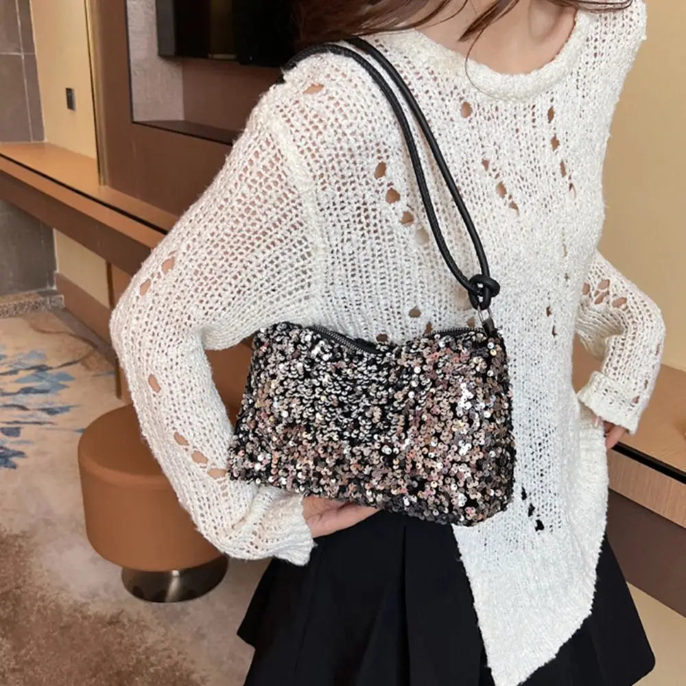 Solid Color Sequins Crossbody Bags Fashion INS Sequins Shoulder Bags Phone Purse Handbag Evening Clutch Bag Girl DIY