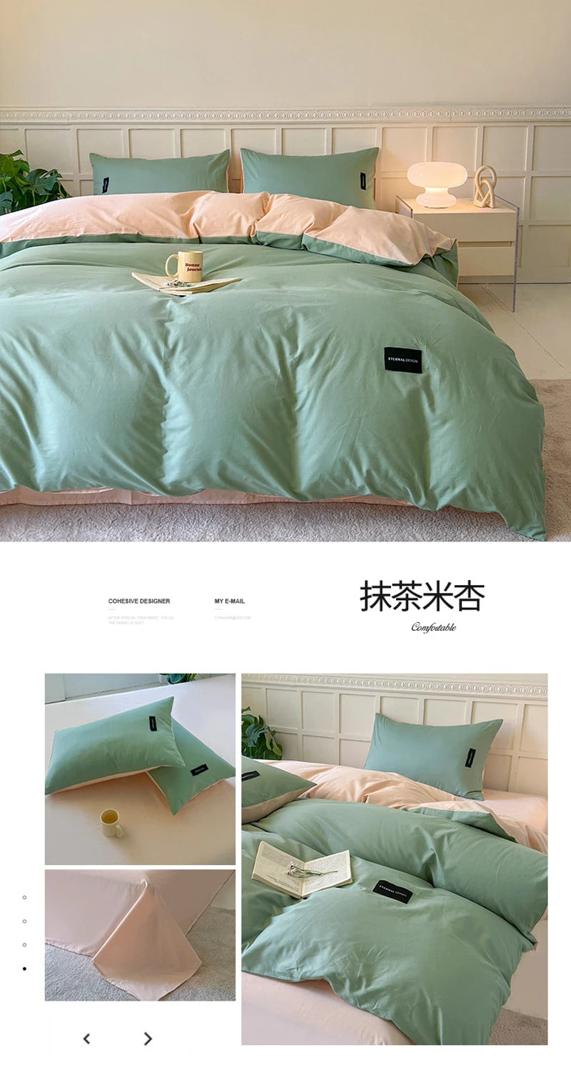 White Bedding Comforter Set with Pillowcase bed sheet Single Full Size Bed Linen Duvet Cover Set Queen/King Double Single Bed