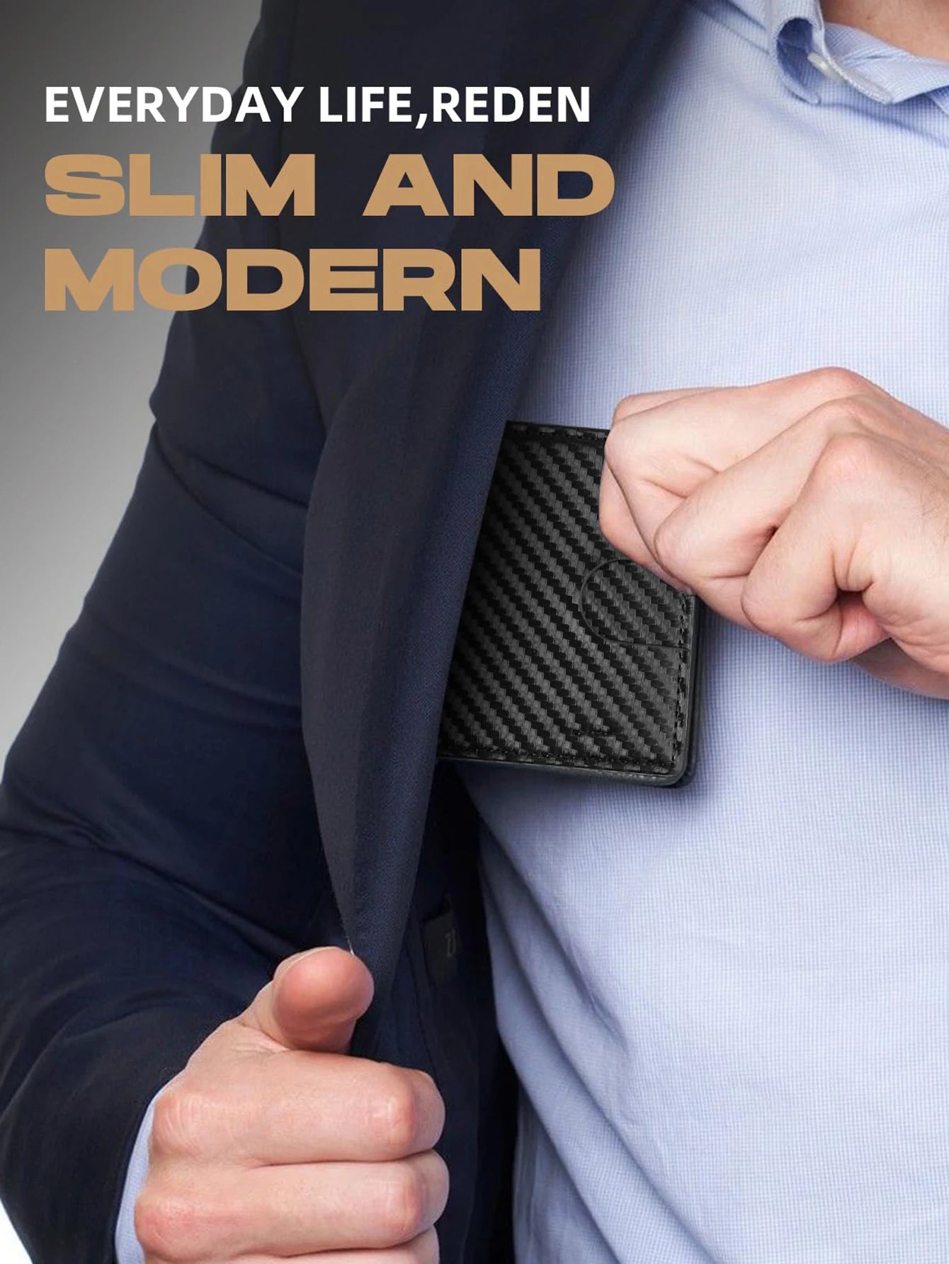 Minimalist men's wallet RFID anti-theft brush double fold cross front pocket portable card holder 12 card multifunctional wallet