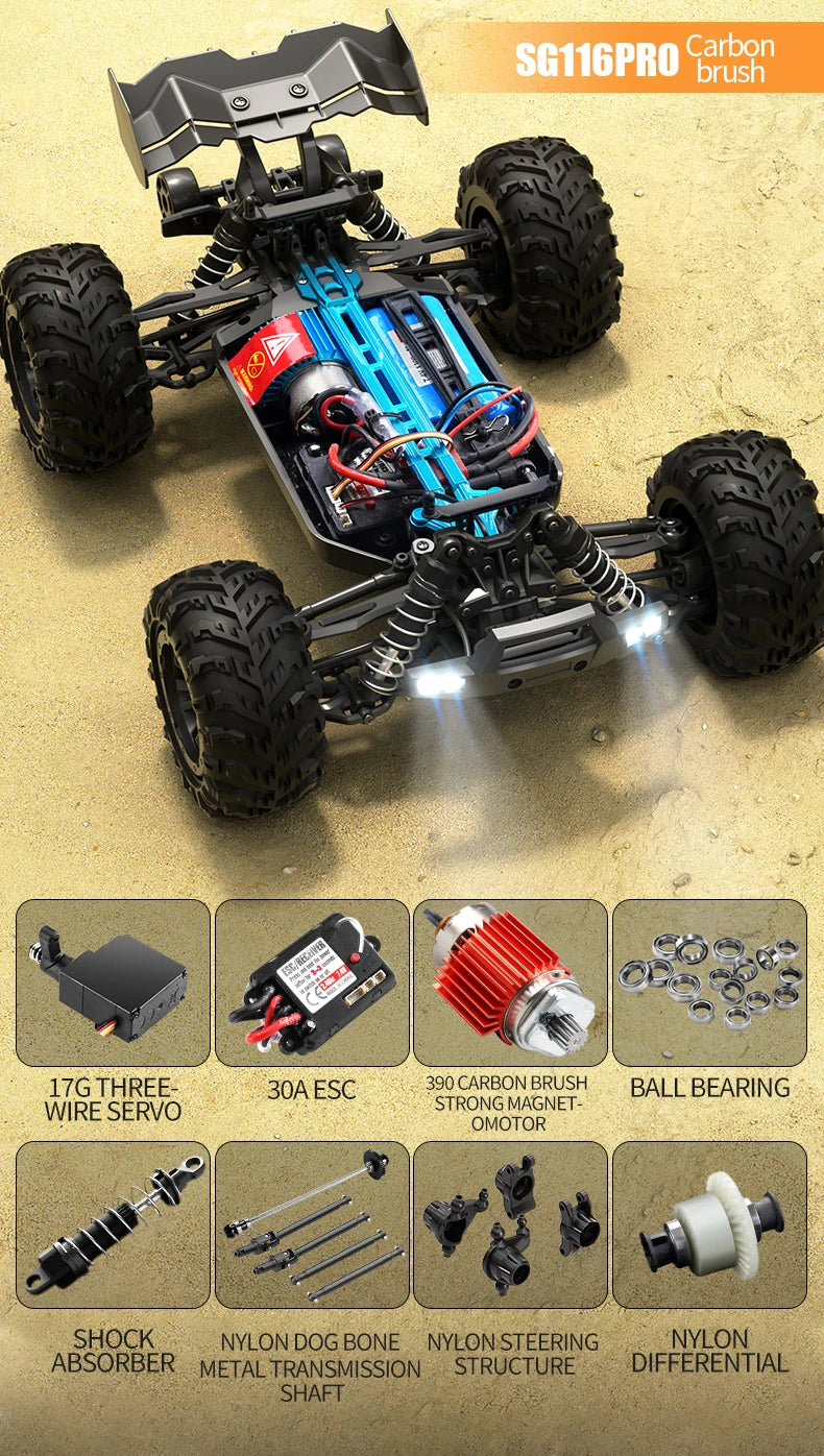 ZLL SG116 MAX/PRO 1:16 High Speed Drift Racing 80KM/H Or 40KM/H Brushless Motor 4WD RC Car Off Road Car Toys for For Kid Gift
