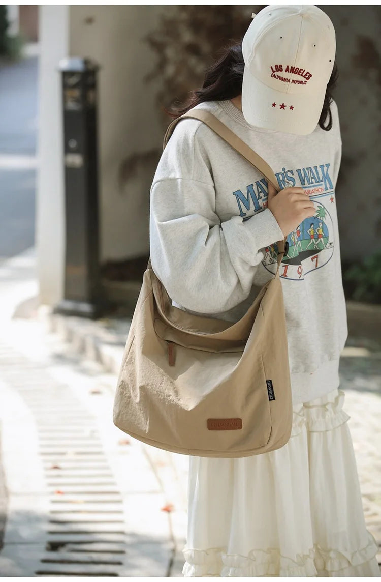Japanese Women Men Shoulder Crossbody Bag Large Canvas Messenger Bags for Student 2024 Brand Book Bags Female Handbag Satchels