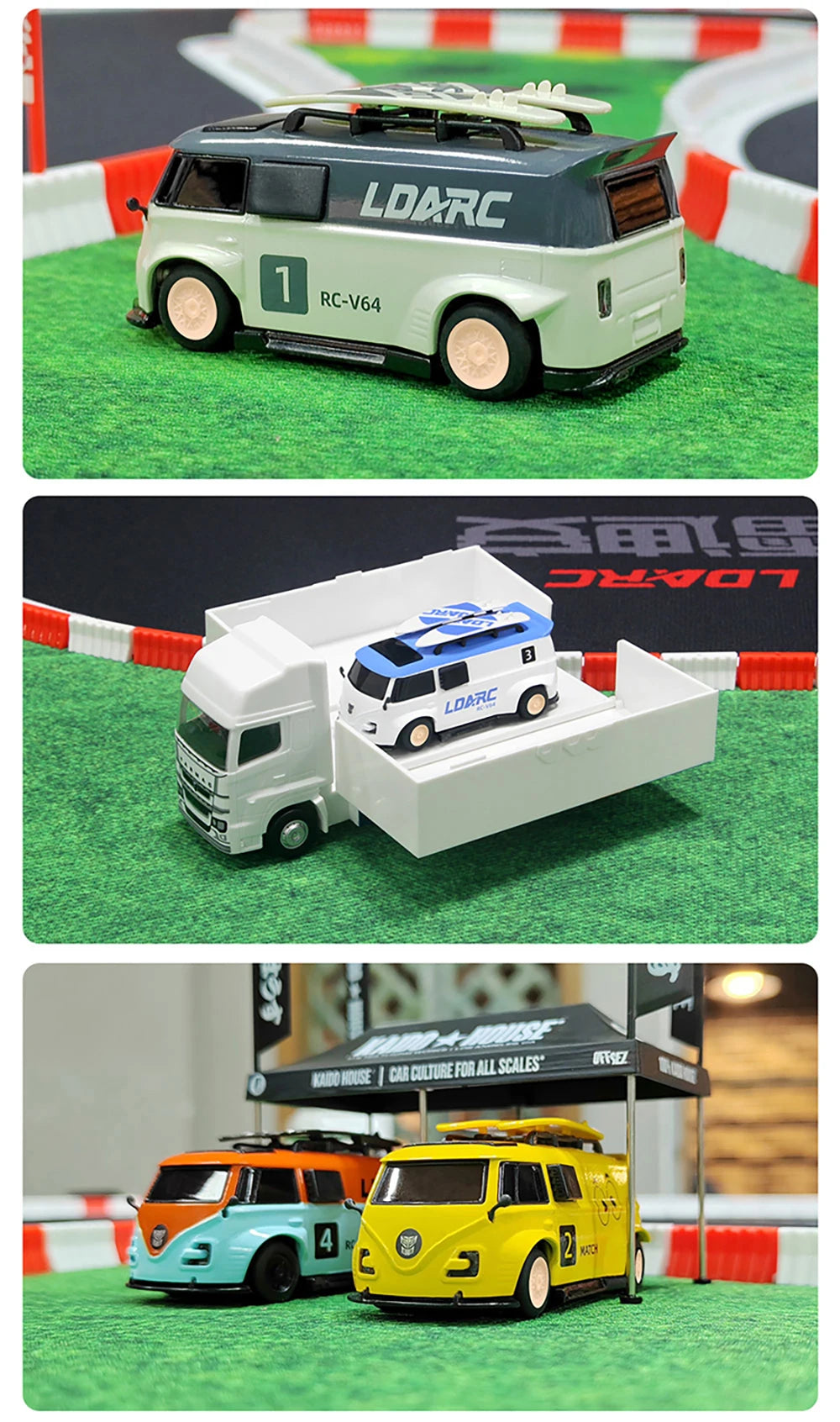 LDARC V64 1/64 MINI RC Simulated Electric Remote Control Model Car Tabletop Bus Vehicle RTR 2.4GHz Adults Children's Toys