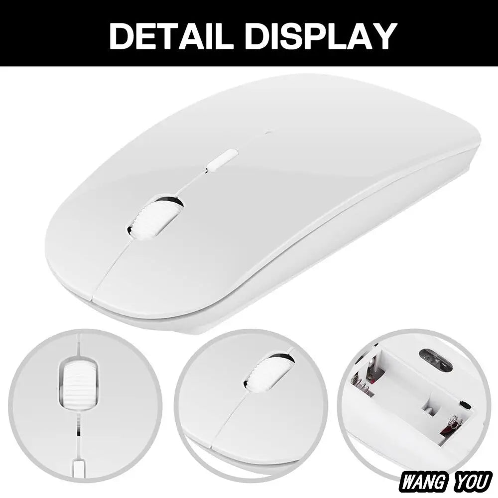 Ultra Thin USB 2.4Ghz Wireless Mouse Wireless Mouse 1600DPI 4 Buttons Cordless Mice for PC Desktop Laptop Windows Computer