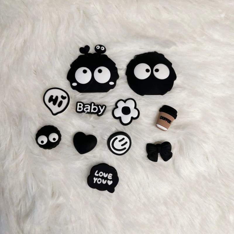 Shoe Charm for Crocs DIY Pins Black Cute Fisherman Bear Decoration Buckle for Croc Charms Set Accessories Kids Boy Girls Gift
