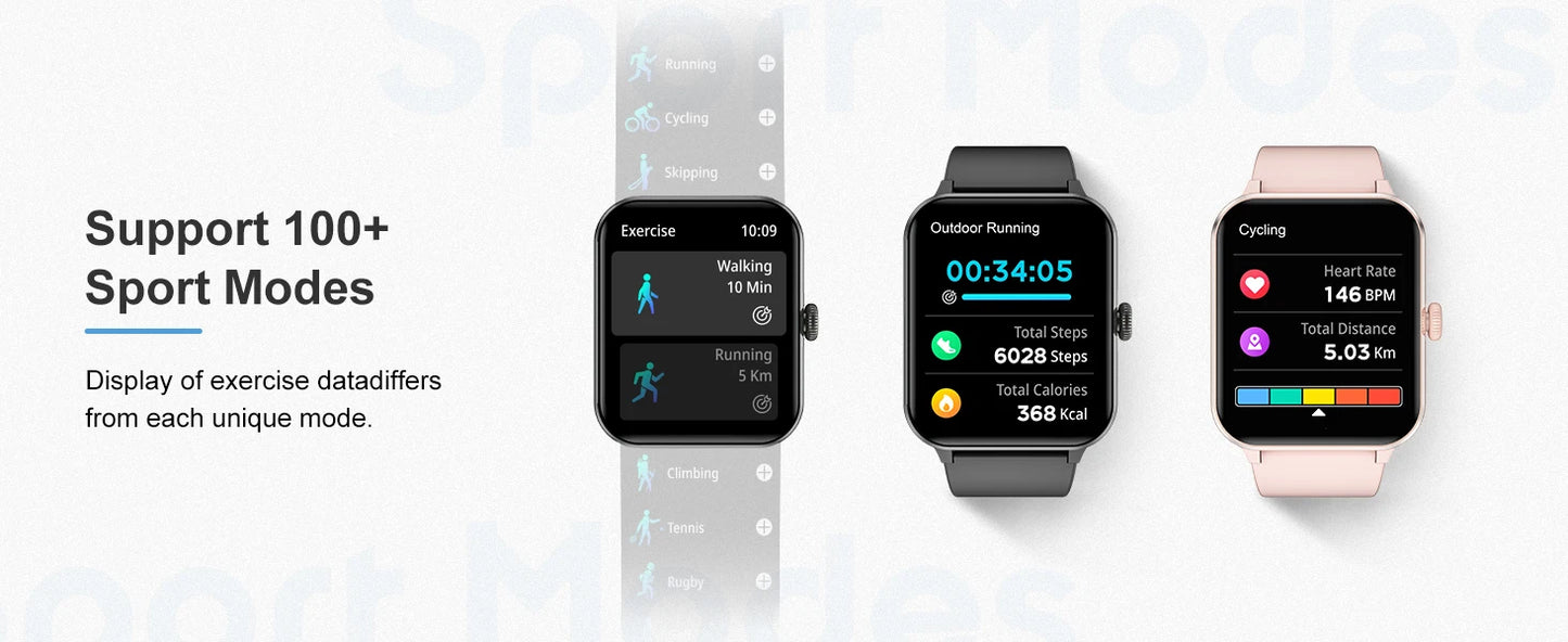 Blackview Smart Watch Bluetooth Calling 1.85” Full Touch HD Screen Smartwatch 100+ Sports Fitness Tracking with Voice Assistant