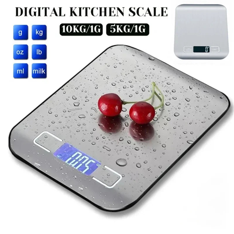 Portable Electronic Digital Kitchen Scale With Timer High Precision LED Display Household Weight Balance Measuring Tools