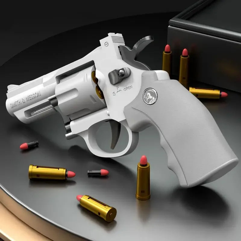 Mechanical Continuous Firing ZP5 357 Revolver Toy Gun Automatic Launcher Pistol Soft Dart Bullet CS Outdoor Weapon for Kid Adult