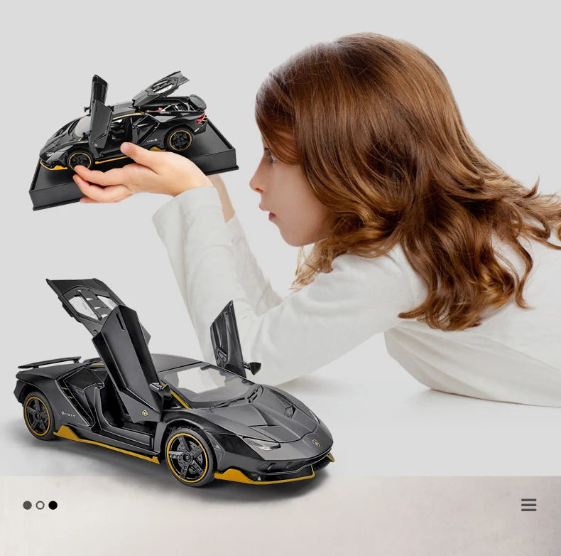 1:32 Lamborghinis LP770-4 750 Alloy Sports Car Model Diecasts Metal Pull Back Sound And Light Car Model Kids Toy Collection Gift
