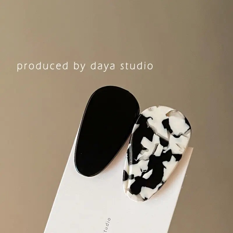 New Korean Version Daily Acetic Acid Geometric Women's Side Clip Fashionable and Fresh Girl Hair Clip Retro Bangs Duckbill Clip