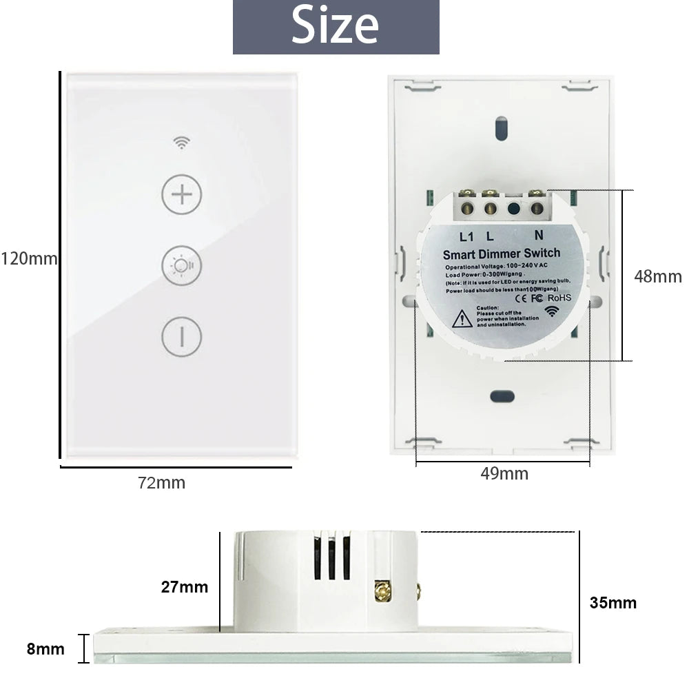 Tuya US Smart Life LED Dimmer Switch Wifi Remote Home Lights Dimming Touch Switches Voice Control Alexa Google Home Smart Home