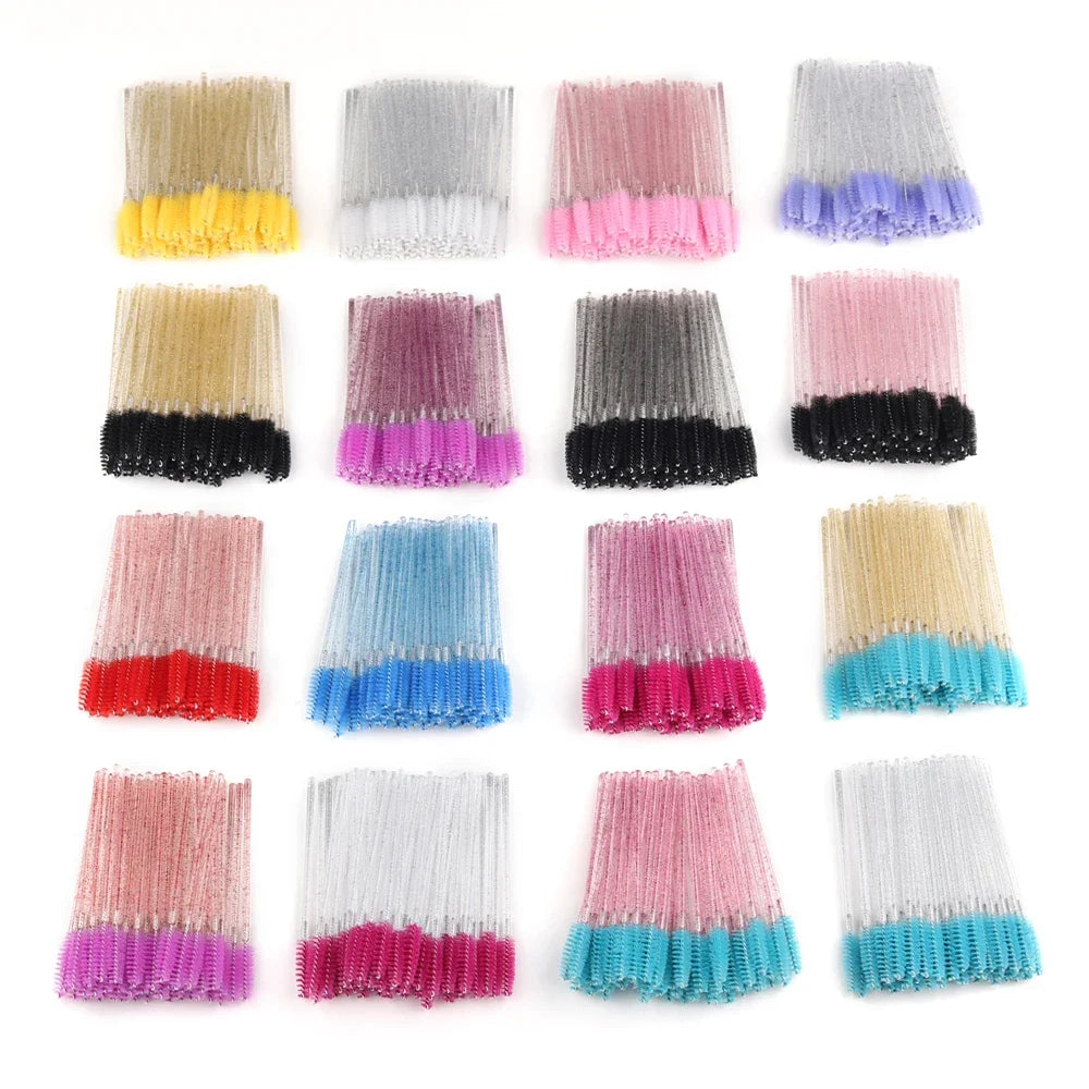 Wholesale 50pcs Disposable Eyelash Brushes Extension Crystal Eyebrow Brush Mascara Wand Eye Lashes Cosmetic Tool Makeup Beauty