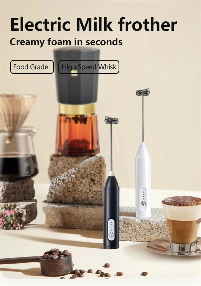 Xiaomi Wireless Milk Frothers Electric USB Recharge 3 Speeds Handheld Blender Small Coffee Foam Maker Whisk For Coffee Kitchen