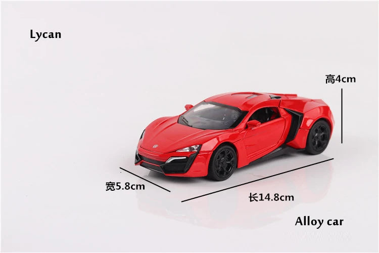 1: 32 Lykan sport Fast and Furious 7 Alloy Car Model Diecasts Toy With Sound and Light Vehicles Decoration Toys For Kids Gift