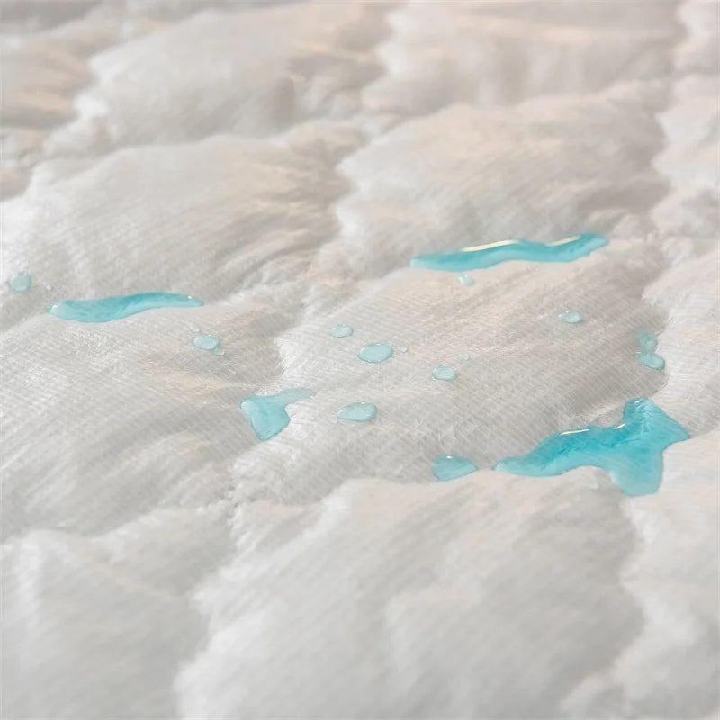 100% Waterproof Thicken Mattress Protector Cover Non-slip Fitted Bed Sheet Pad Bed Cover Single Double Bed Queen King Size 1Pc
