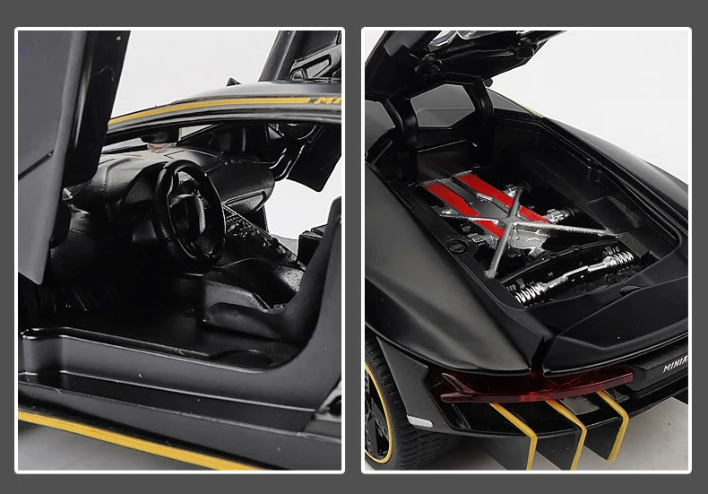 1:32 Lamborghinis LP770-4 750 Alloy Sports Car Model Diecasts Metal Pull Back Sound And Light Car Model Kids Toy Collection Gift