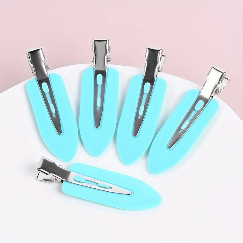 5pcs Simple Trendy Versatile Hair Clips Materials For DIY Supplies, Pure Colors Hair Clips For Handmade Jewelry Accessories