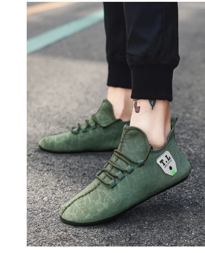 YRZL Men's Shoe Light Loafers Breathable Soft Comfortable Brown Walking Outdoor Casual Shoes Men 2024 Summer Lace Up Loafer Shoe