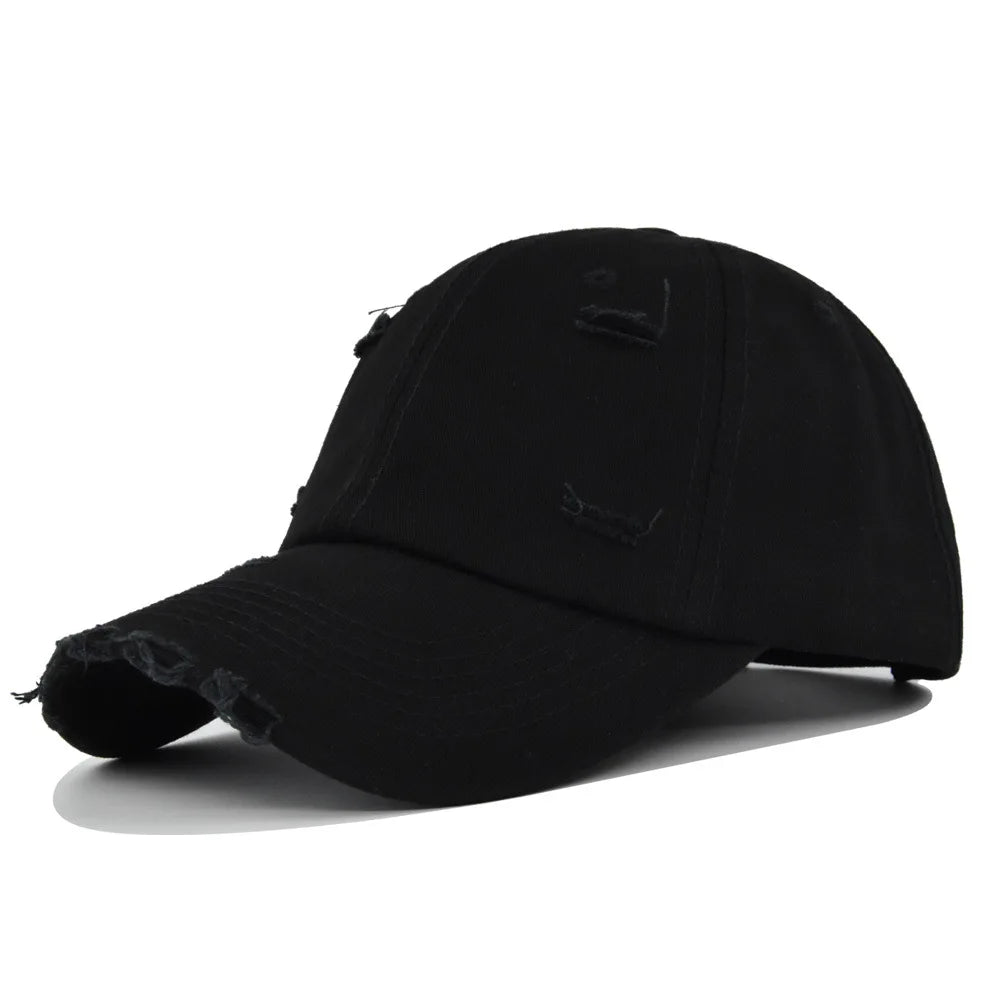 Washed Hole Baseball Cap New Spring Solid Sunhat Men Women Unisex-Teens Cotton Snapback Caps Fashion Hip Hop Vintage Summer Hat