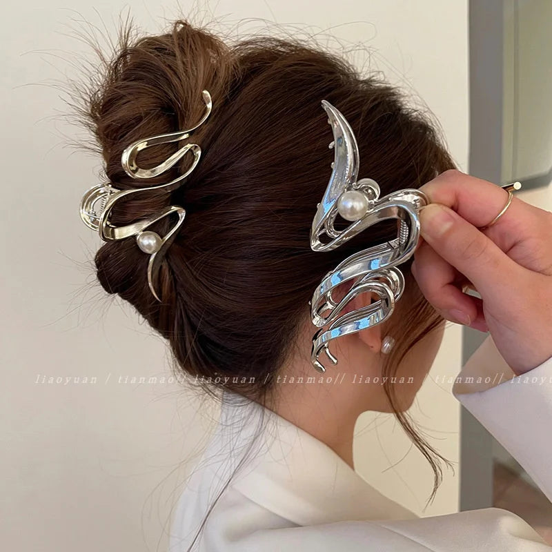 Fashion Geometric Metal Hair Claw Clips for Women Vintage Hair Clamps Crab Headband Hairpin Girls Hair Accessories Headwear