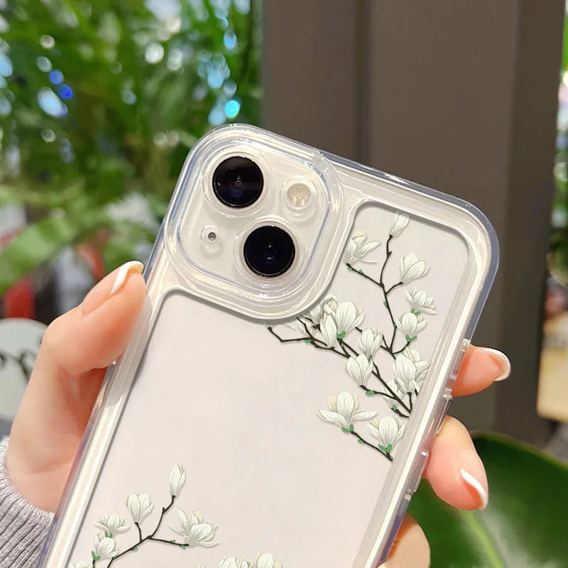 Case For iPhone 11 Case iPhone 14 Pro Max Case For iPhone 12 14 13 16 Pro 15 Pro Max XR XS 7 8 15 Plus Cover Flower Soft Fundas