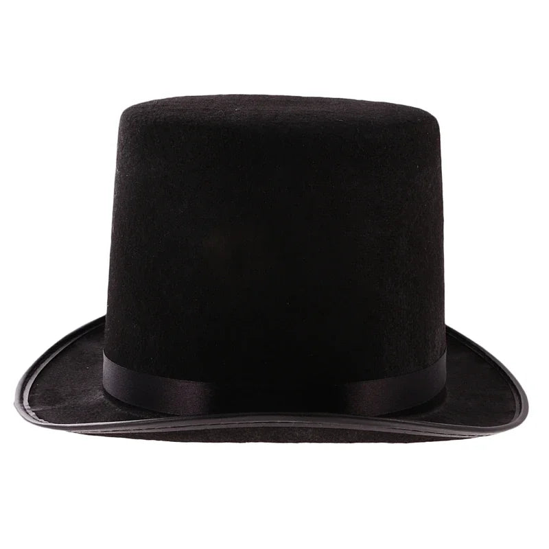 Felt Top Hat Magician Costume Cosplay Halloween Props Party Supplies Steampunk Circus Ringmaste Role for Play Men Women