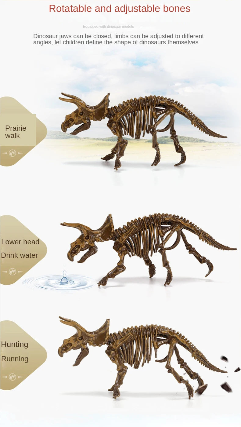Jurassic World Kids Dinosaur Toy DIY Fossil Archaeology Excavation Kit Skeletons Dig Stem Science Educational Toys for Children