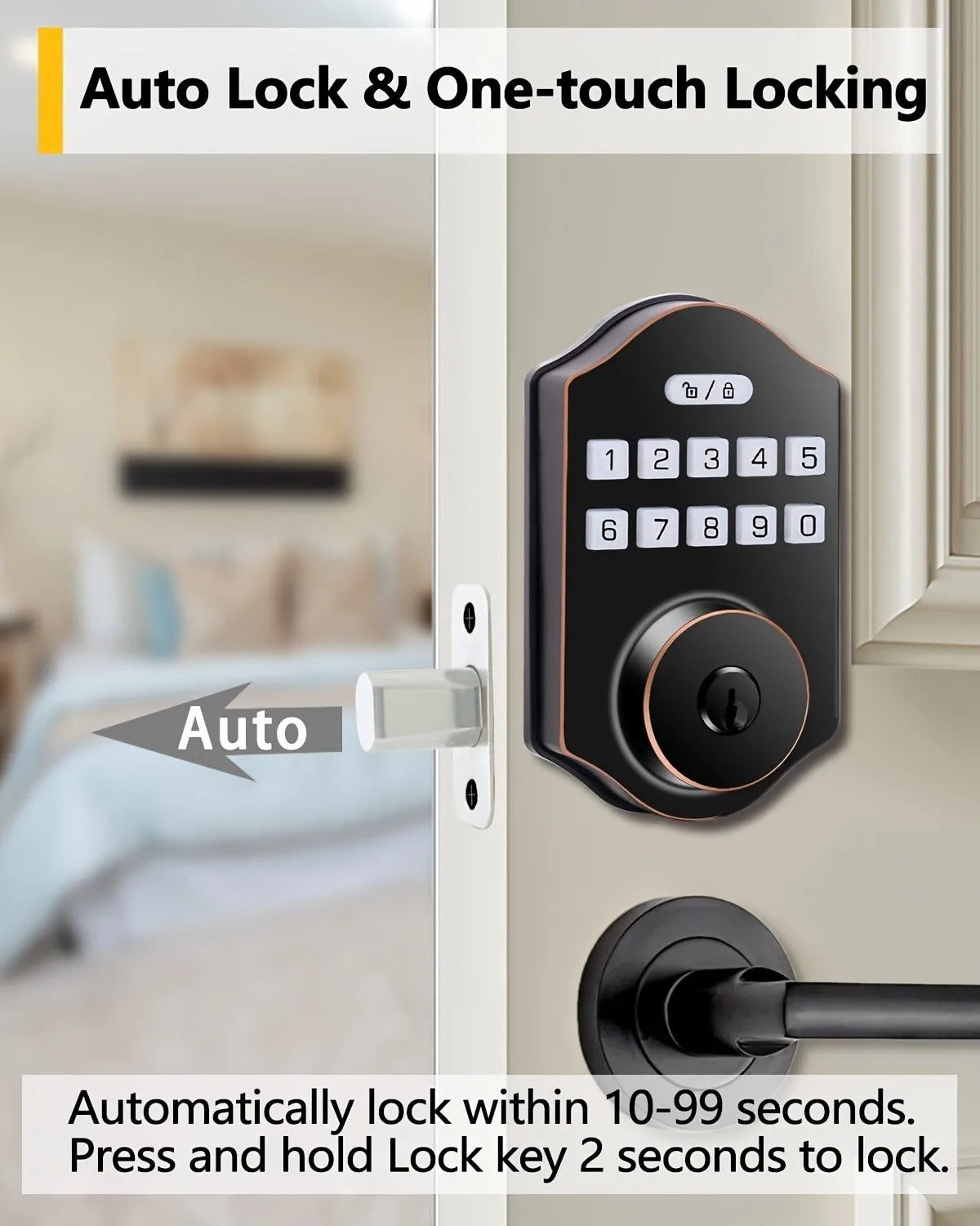CIEPOJIT Smart Front Door Lock Deadbolt Keyless Entry Locks Digital Keypad Security For Home Unlock with password/key