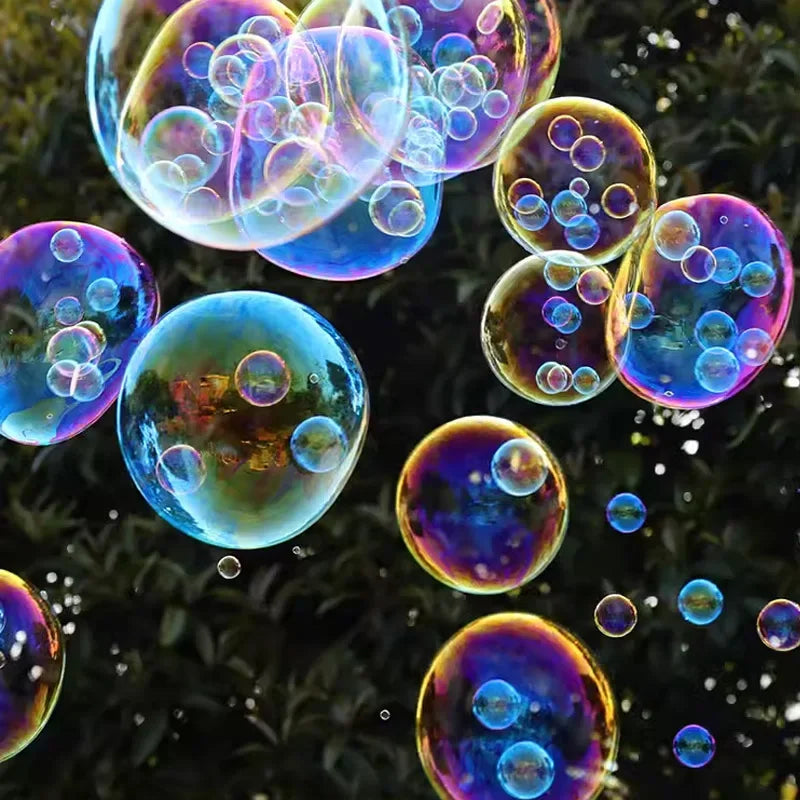 2 IN 1 Soap Bubbles Machine Bubble Gun Creative Bubble In Bubble Toys Blower Maker Outdoor Party Games Toys for Kids Boys Girls
