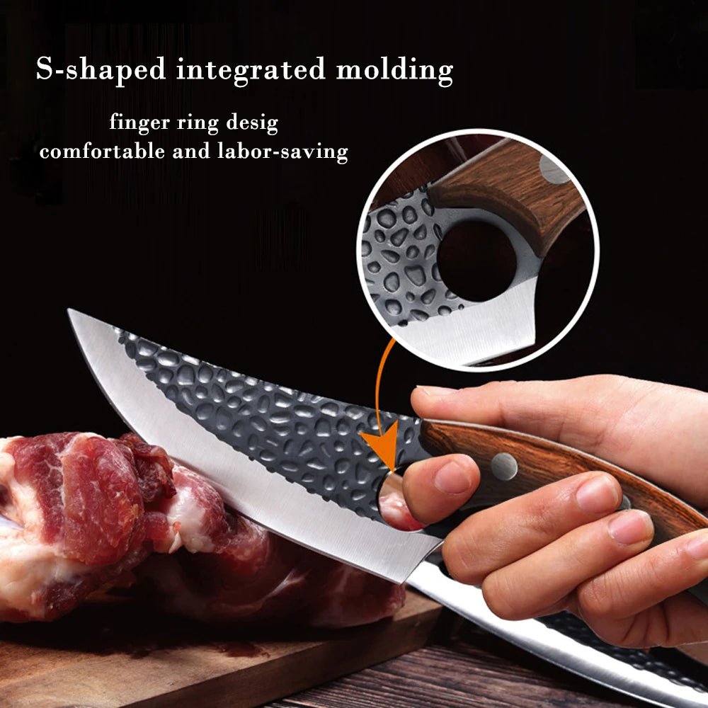 Handmade Forged Stainless Steel Boning Knifes Messer Full Tang Handle Bone Cleaver Knife Professional 6 Inch With Knives Cover