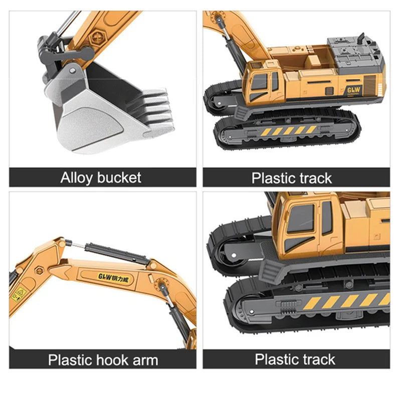 Diecasts Mini Tractor Excavator Crane Bulldozer Toy Boy Car Vehicle Toys Models Dump Truck Alloy+Plastic Education Wholesale