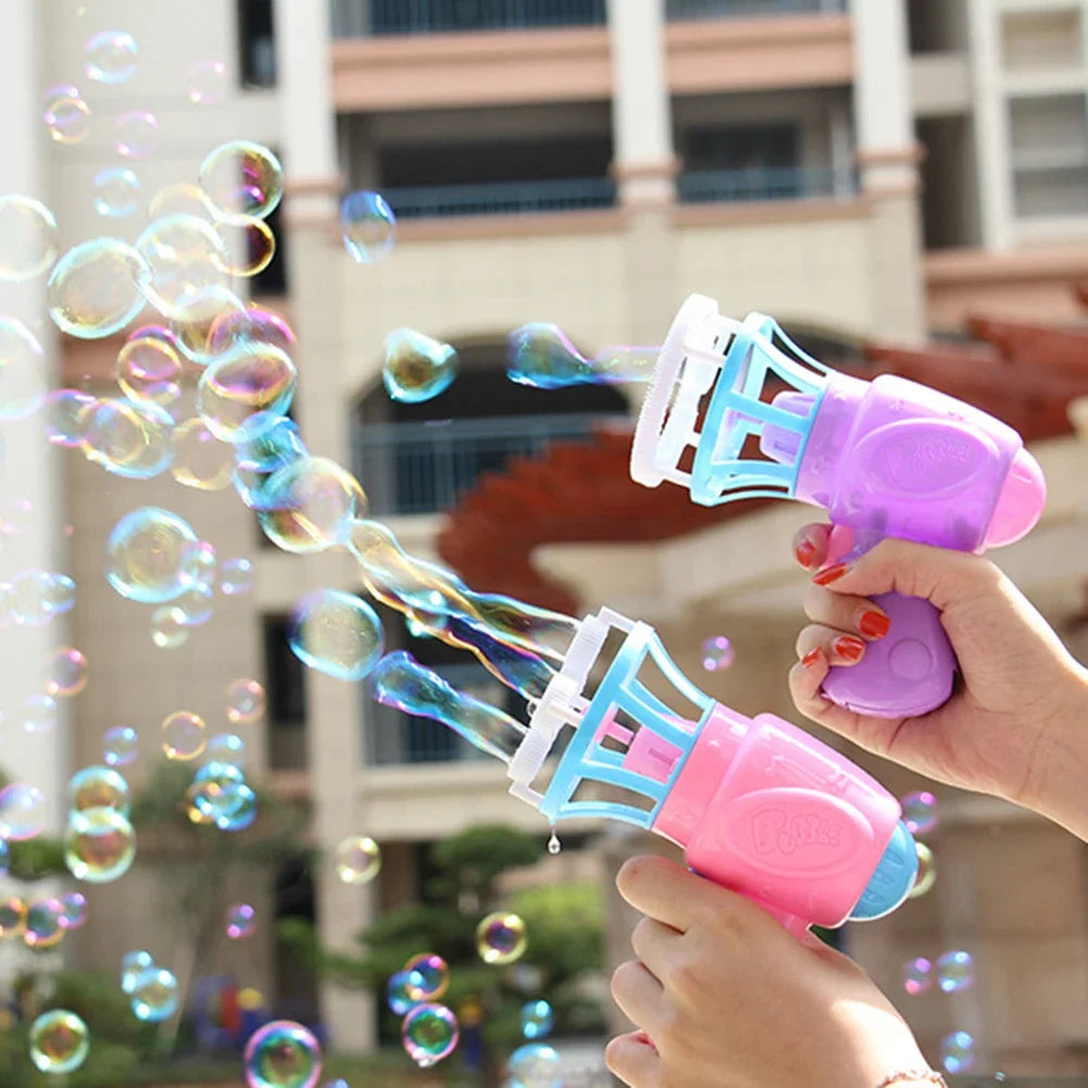 2 IN 1 Soap Bubbles Machine Bubble Gun Creative Bubble In Bubble Toys Blower Maker Outdoor Party Games Toys for Kids Boys Girls