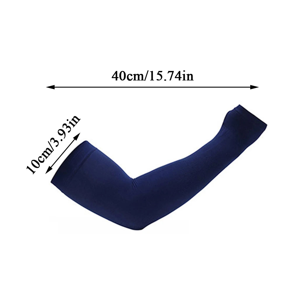 Plus Size UV Solar Arm Sleeves Men Cycling Cool Muff Summer Ice Silk Elastic Arm Cover Driving Anti-Sunburn Cool Hand Sleeves